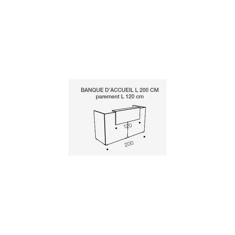FIFTY FULL│Banque Accueil droite avec parement L 200 cm