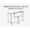 FIFTY FULL│Banque Accueil droite avec parement L 200 cm