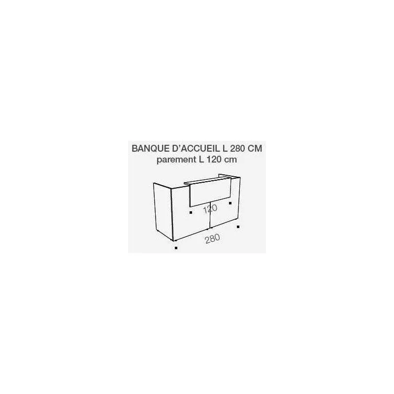 FIFTY FULL│Banque Accueil droite avec parement L 280 cm