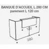 FIFTY FULL│Banque Accueil droite avec parement L 280 cm