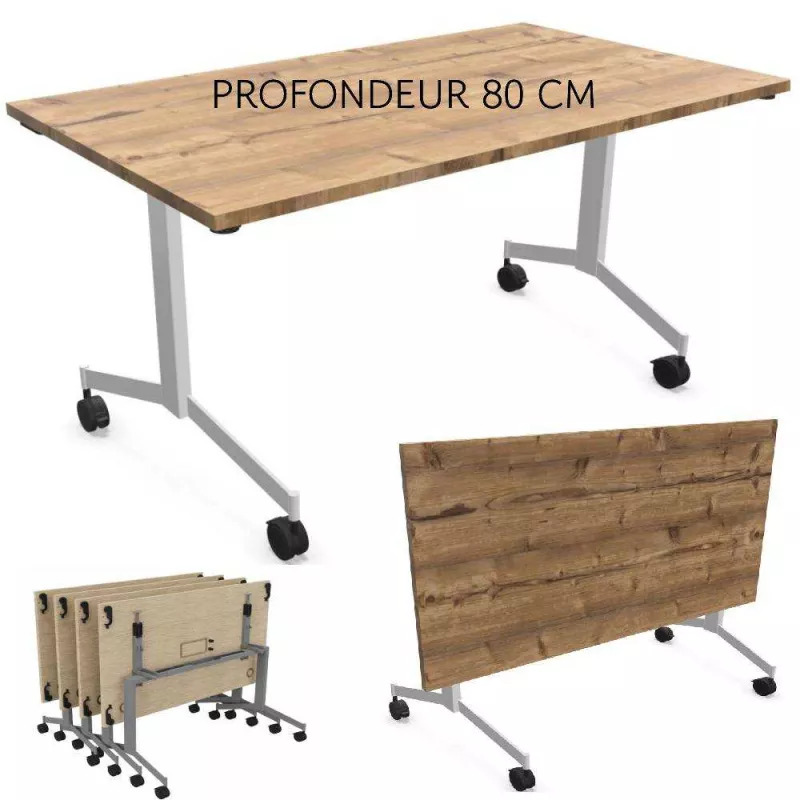 EUREKA│Table abattante rectangulaire Profondeur 80 cm