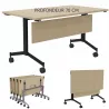 EUREKA│Table abattante rectangulaire Profondeur 70 cm avec voile de fond