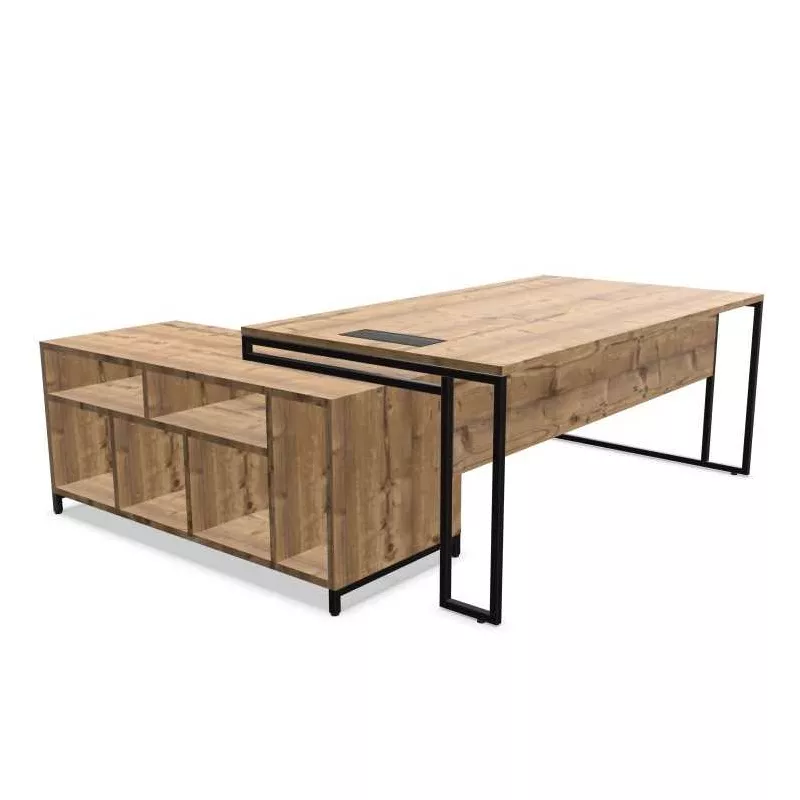 STRICTO│Bureau Direction avec meuble retour ouvert
