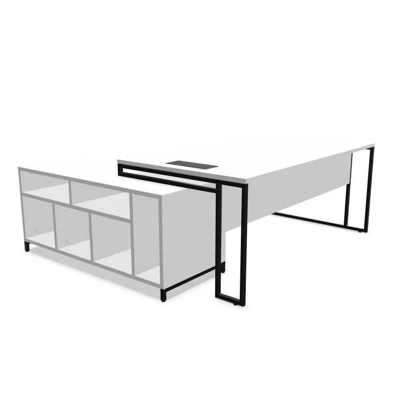 STRICTO│Bureau Direction avec meuble retour ouvert