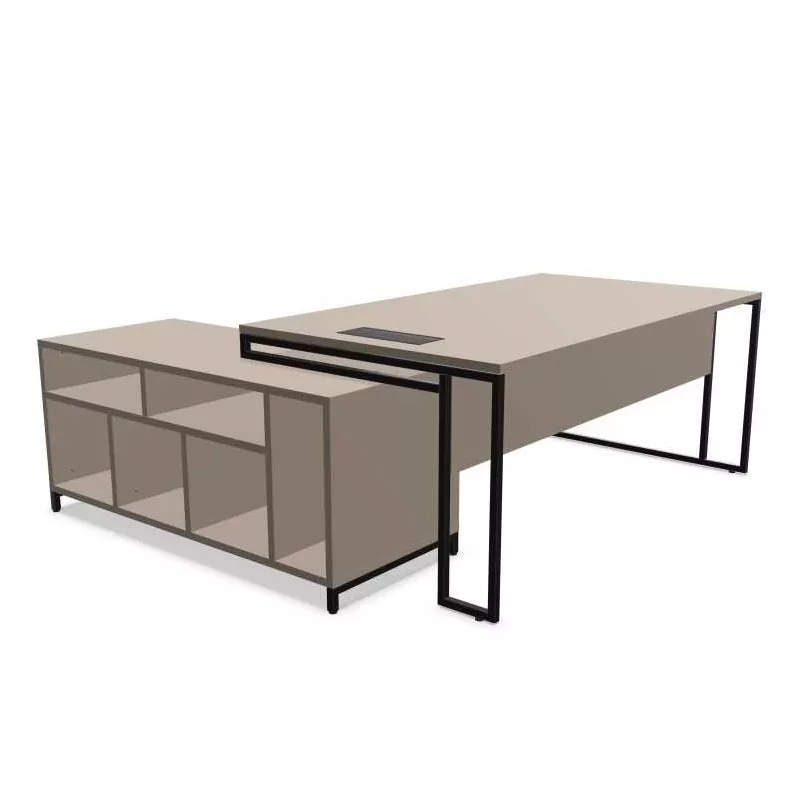 STRICTO│Bureau Direction avec meuble retour ouvert