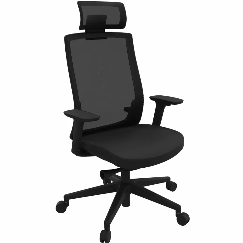 PAPILLON│Fauteuil de travail avec têtière - réglage automatique résille autoportante