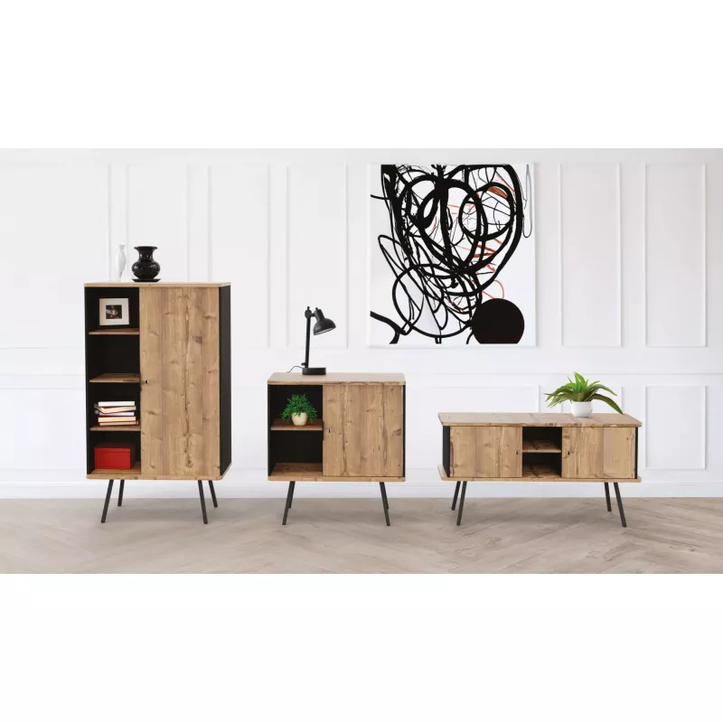 ALTO RANGEMENT|Armoire H105 cm porte battante sur pieds