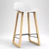 NUT│Tabouret dossier bas pied bois naturel (lot de 4)