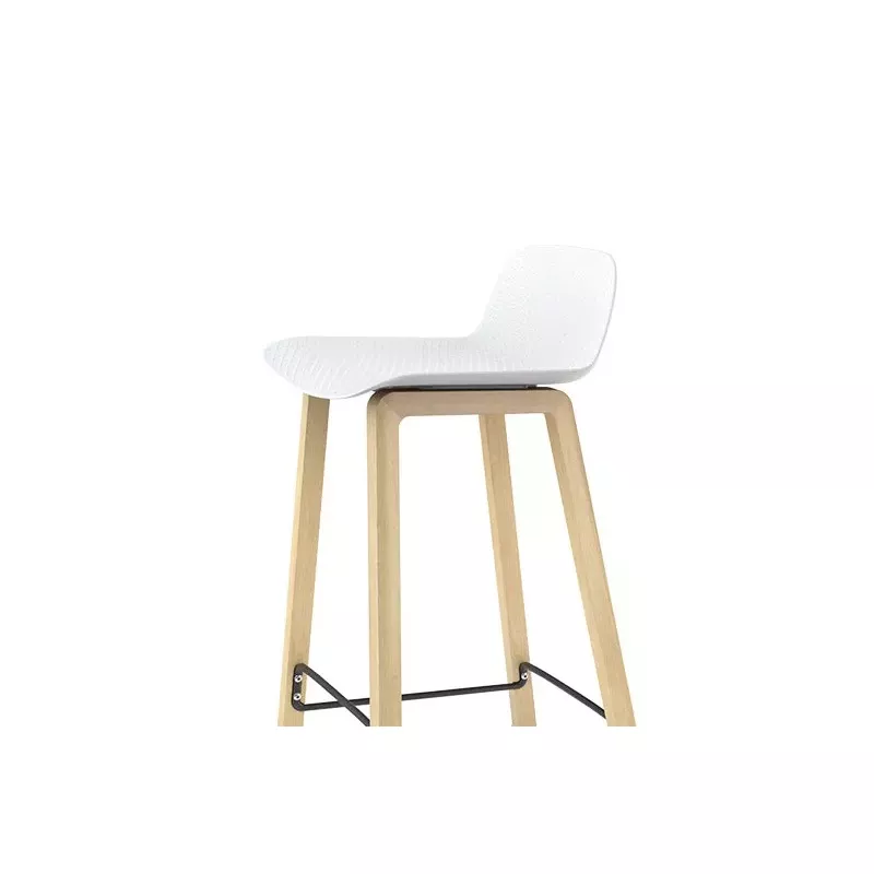 NUT│Tabouret dossier bas pied bois naturel (lot de 4)