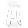 NUT│Tabouret dossier bas pied chromé (lot de 4)