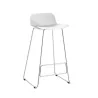 NUT│Tabouret dossier bas pied chromé (lot de 4)