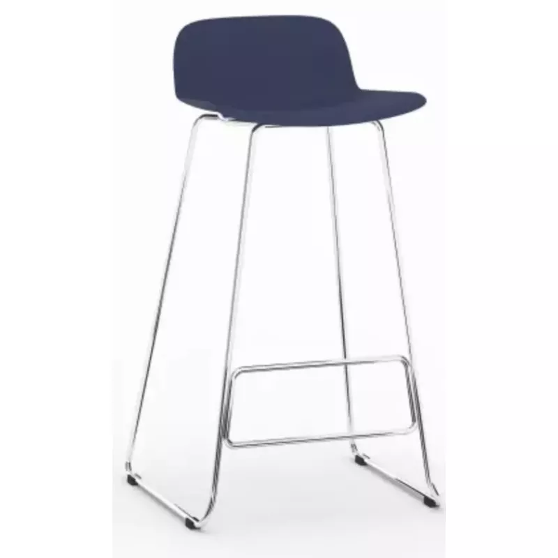 NUT│Tabouret dossier bas pied chromé (lot de 4)