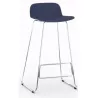NUT│Tabouret dossier bas pied chromé (lot de 4)