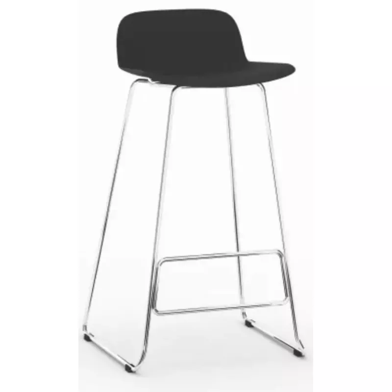 NUT│Tabouret dossier bas pied chromé (lot de 4)