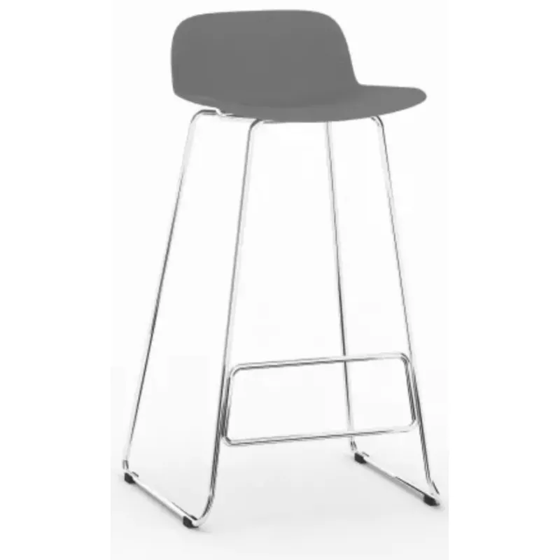 NUT│Tabouret dossier bas pied chromé (lot de 4)