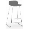 NUT│Tabouret dossier bas pied chromé (lot de 4)