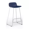 NUT│Tabouret dossier bas pied chromé (lot de 4)