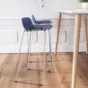 NUT│Tabouret dossier bas pied chromé (lot de 4)