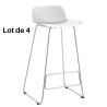 NUT│Tabouret dossier bas pied chromé (lot de 4)