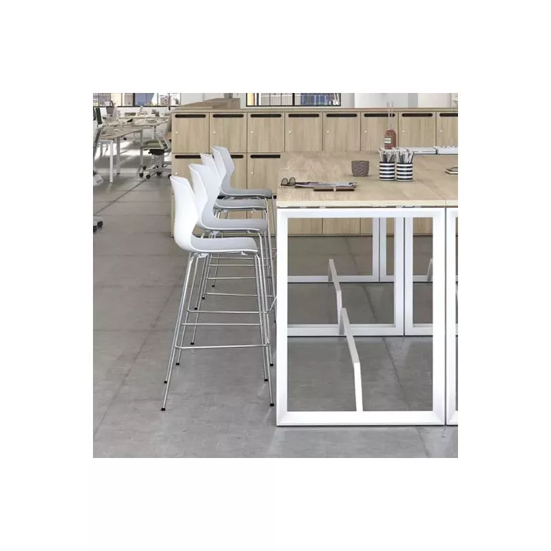 NO FRILL│Tabouret polypropylène structure blanche 7 coloris à choix
