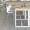 NO FRILL│Tabouret polypropylène structure blanche 7 coloris à choix