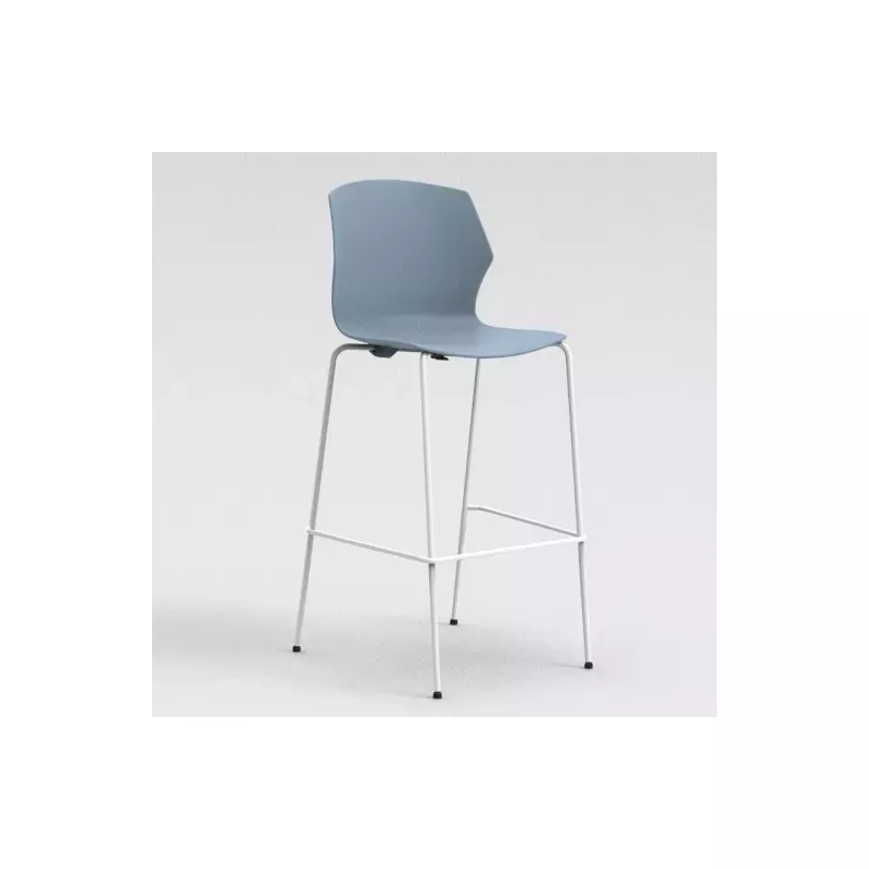 NO FRILL│Tabouret polypropylène structure blanche 7 coloris à choix