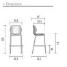 NO FRILL│Tabouret polypropylène structure chromée 7 coloris à choix