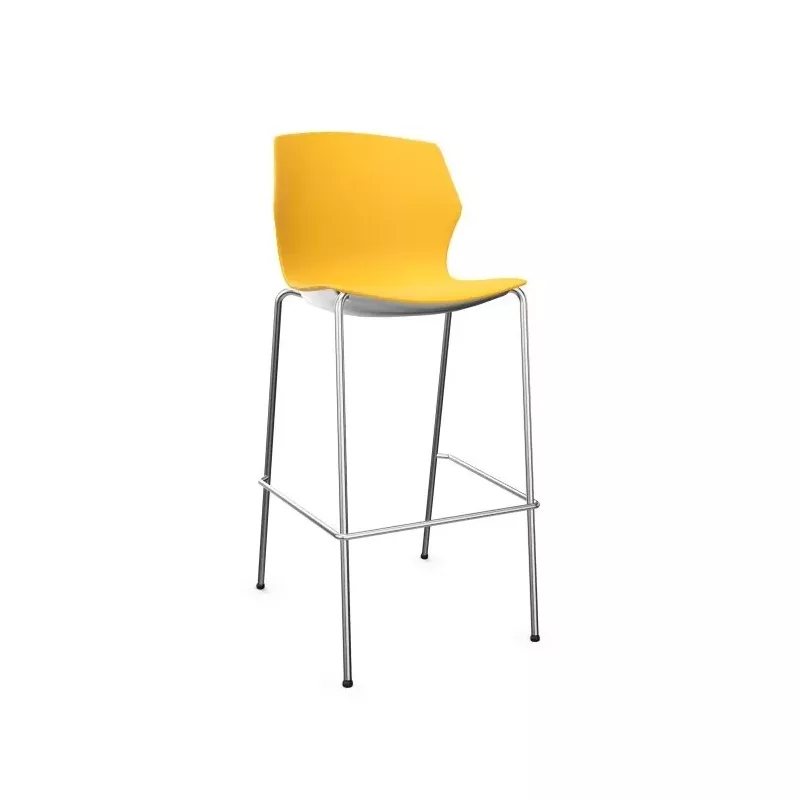 NO FRILL│Tabouret polypropylène structure chromée 7 coloris à choix