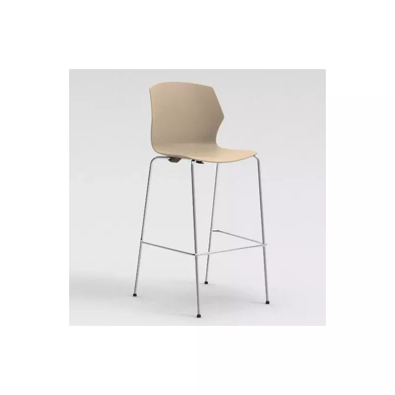 NO FRILL│Tabouret polypropylène structure chromée 7 coloris à choix