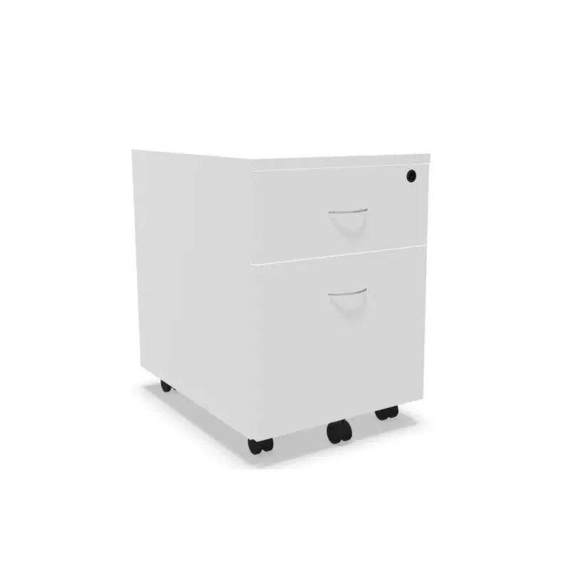 EOL ECO│Caisson 2 tiroirs mélaminé sous bureau poignée Alu-2 coloris