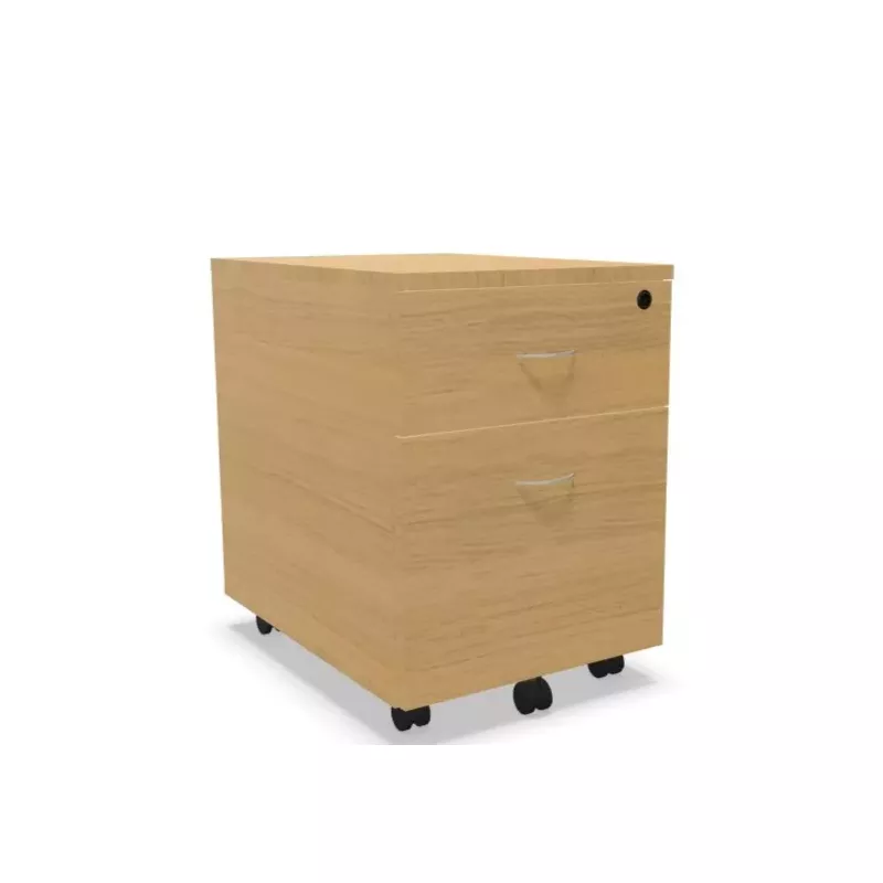 EOL ECO│Caisson 2 tiroirs mélaminé sous bureau poignée Alu-2 coloris
