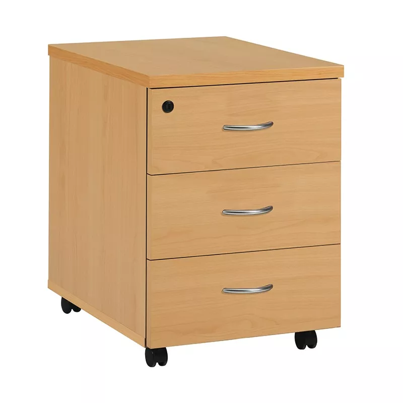 EOL ECO│Caisson 3 tiroirs mélaminé sous bureau poignée Alu-2 coloris