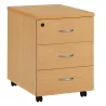 EOL ECO│Caisson 3 tiroirs mélaminé sous bureau poignée Alu-2 coloris