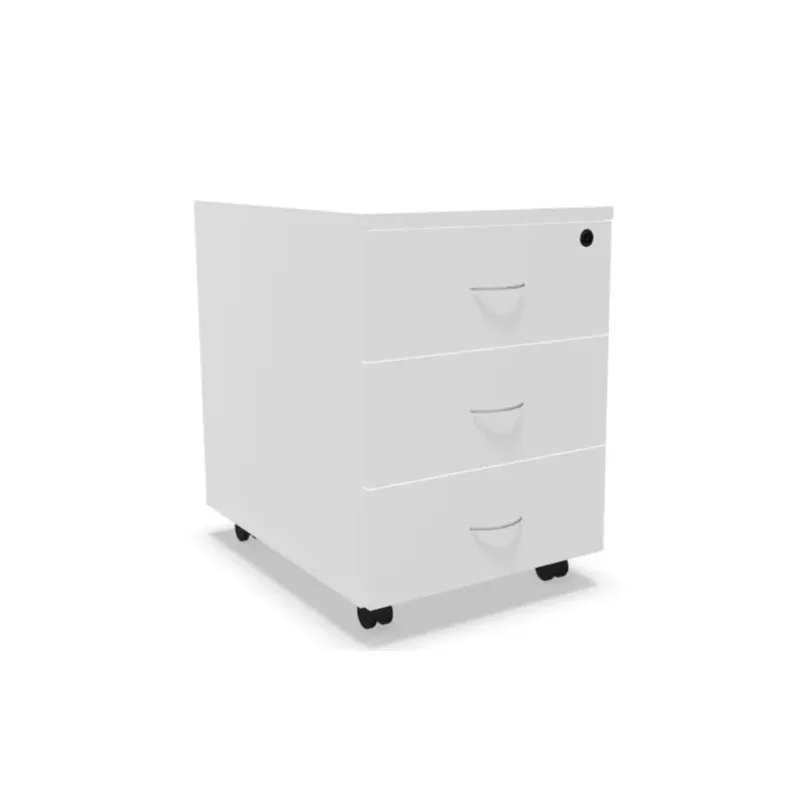 EOL ECO│Caisson 3 tiroirs mélaminé sous bureau poignée Alu-2 coloris