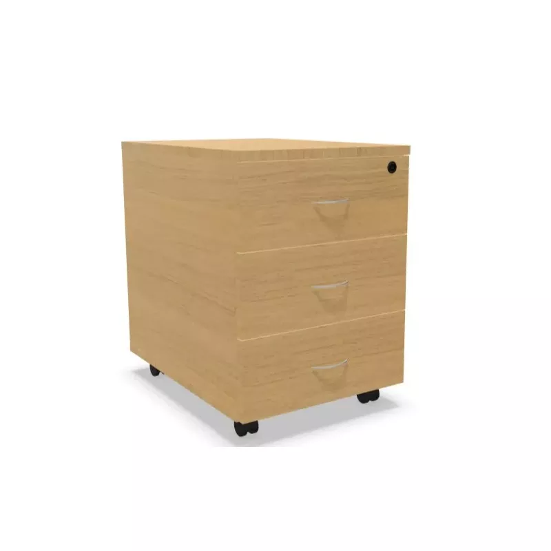 EOL ECO│Caisson 3 tiroirs mélaminé sous bureau poignée Alu-2 coloris