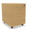 EOL ECO│Caisson 3 tiroirs mélaminé sous bureau poignée Alu-2 coloris