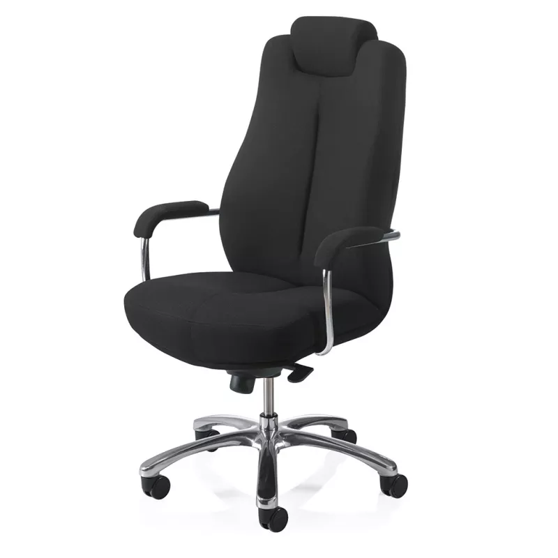 24H PRO│Fauteuil de travail - usage intensif 24H/24│Noir/Chromé