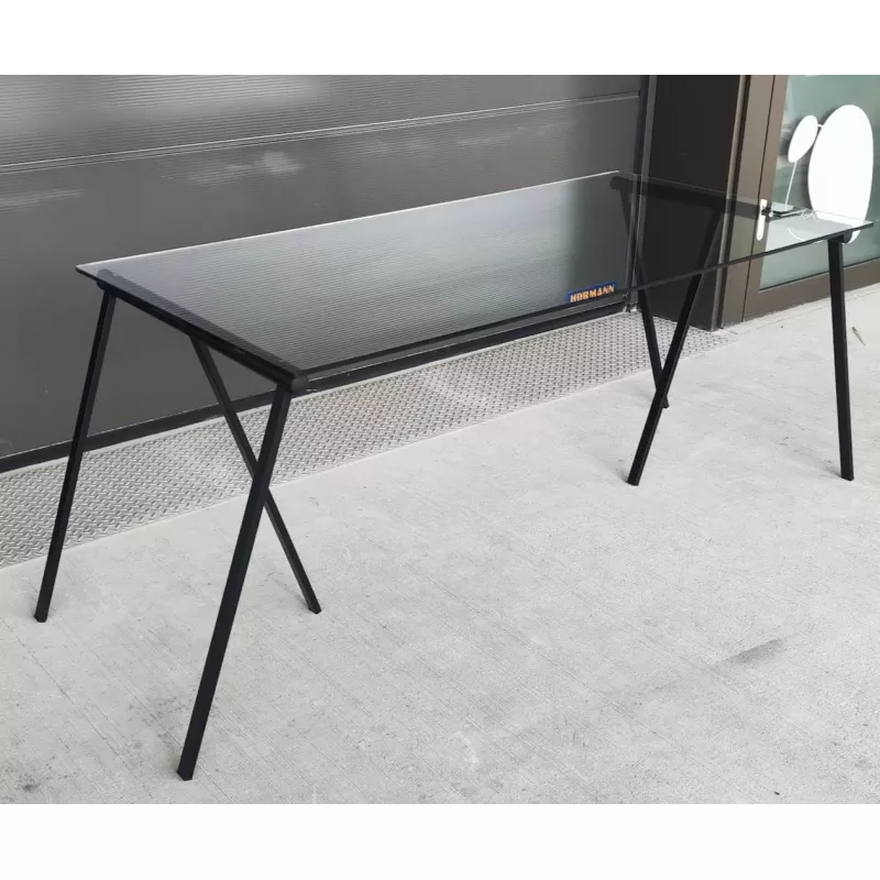 SANMA │Table-bureau en verre / Noir│L 160 x p 80