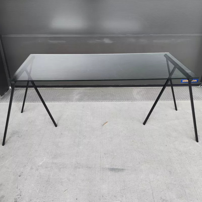 SANMA │Table-bureau en verre / Noir│L 160 x p 80