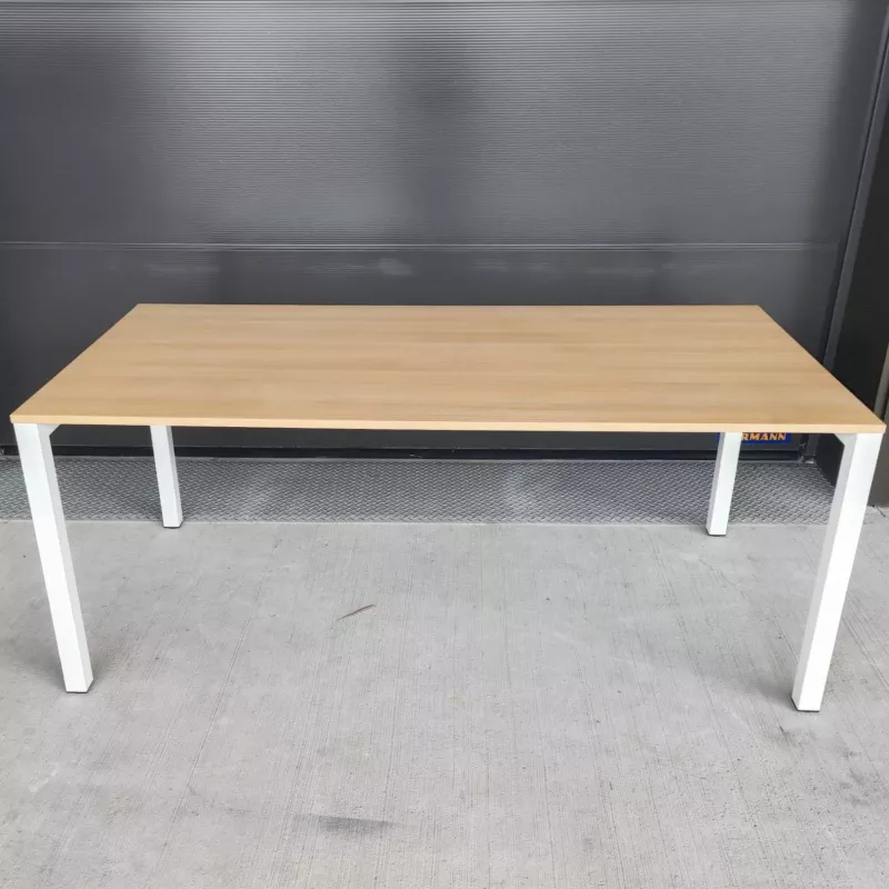 CONECT│Bureau droit│ L180 x p90│Chêne Clair/Blanc