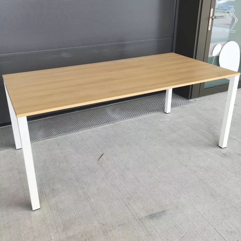 CONECT│Bureau droit│ L180 x p90│Chêne Clair/Blanc