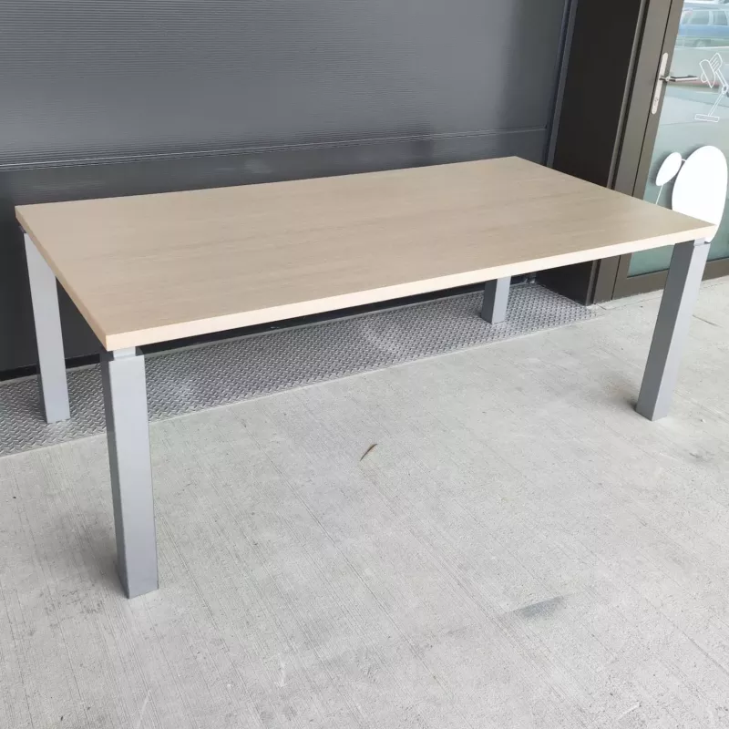 KARAOL│Bureau droit│L200 x p100│Chêne fil/Gris aluminium