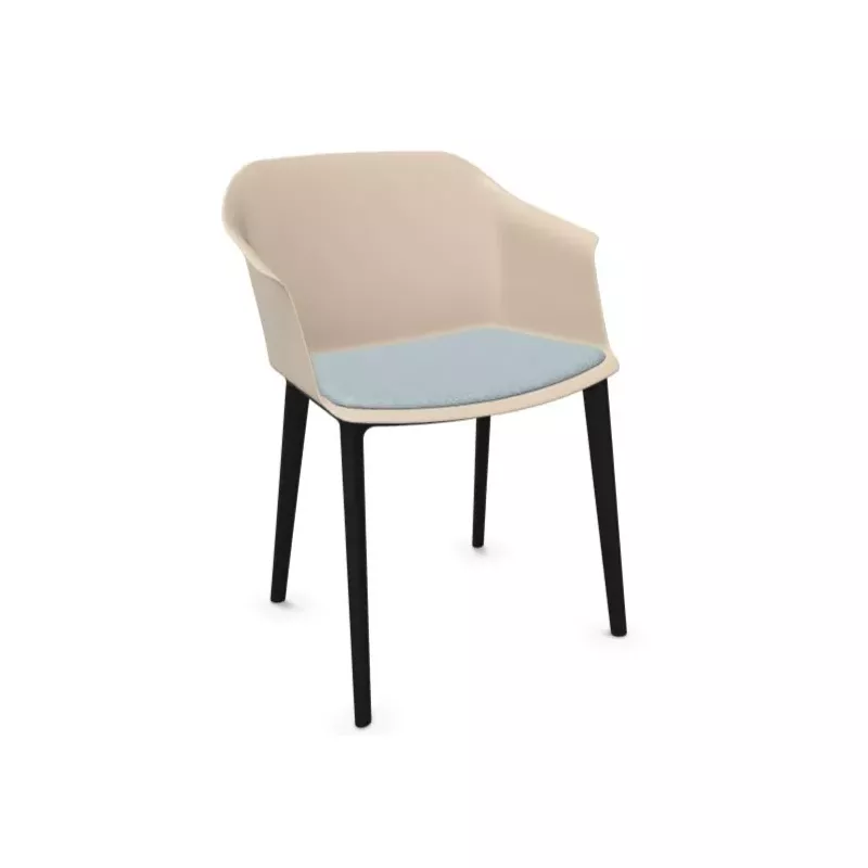SCOTT│Fauteuil 4 pieds PVC noir │Avec placet│Coloris à choix