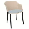 SCOTT│Fauteuil 4 pieds PVC noir │Avec placet│Coloris à choix