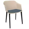 SCOTT│Fauteuil 4 pieds PVC noir │Avec placet│Coloris à choix