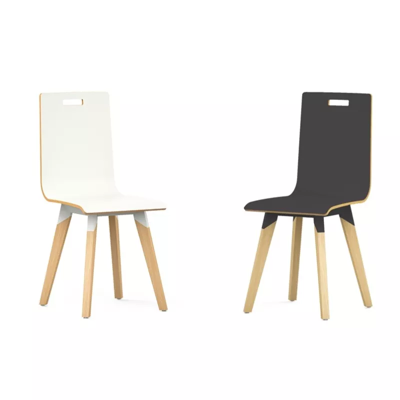EVASION│Chaise 4 pieds│Noir ou Blanc / Hêtre massif
