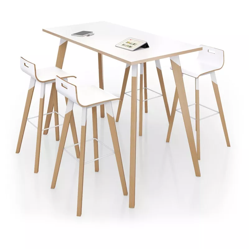 EVASION│Tabouret 4 pieds│Noir ou Blanc/Hêtre massif