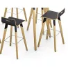 EVASION│Tabouret 4 pieds│Noir ou Blanc/Hêtre massif