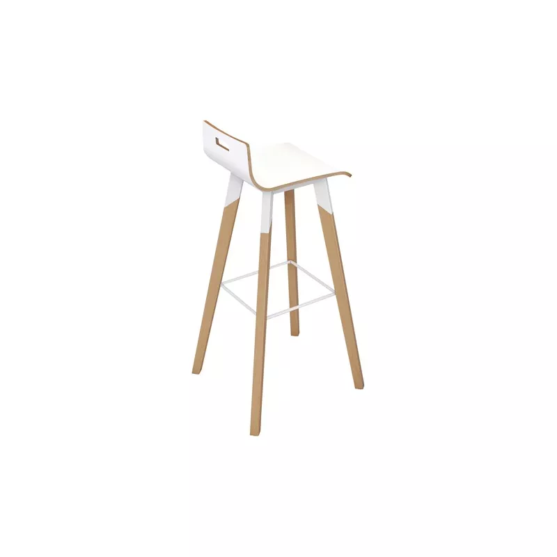 EVASION│Tabouret 4 pieds│Noir ou Blanc/Hêtre massif
