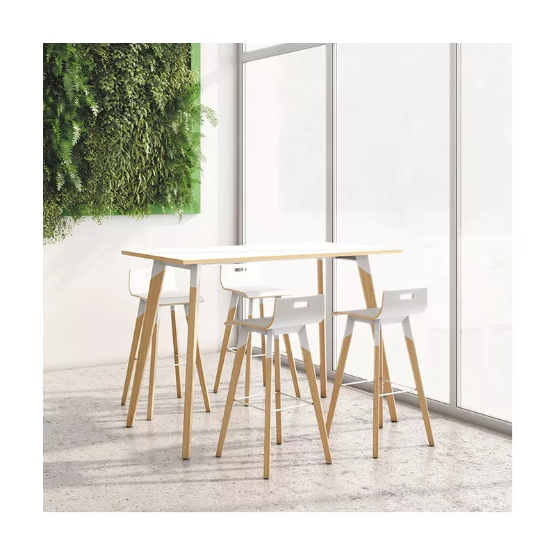 EVASION│Tabouret 4 pieds│Noir ou Blanc/Hêtre massif